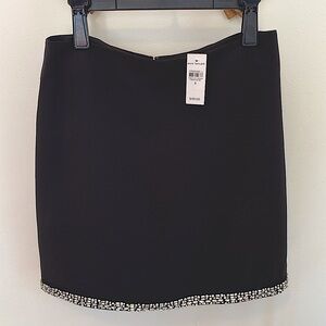 Ann Taylor Crystal-Embellished Hem A-Line Skirt Sz 8